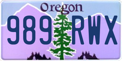 OR license plate 989RWX