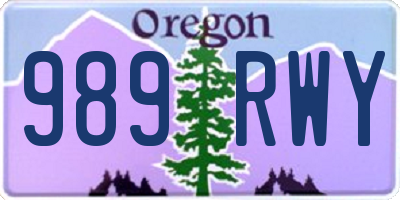 OR license plate 989RWY