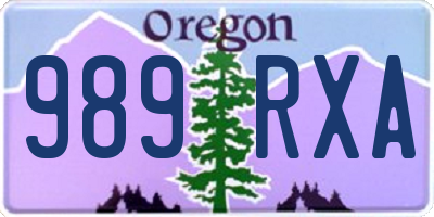OR license plate 989RXA
