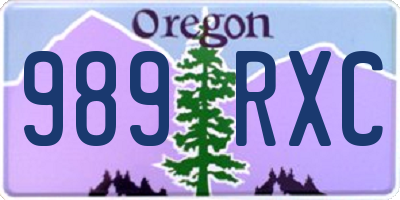 OR license plate 989RXC