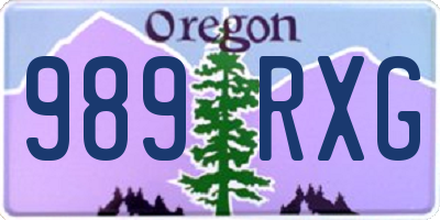 OR license plate 989RXG