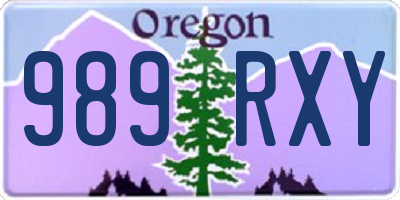 OR license plate 989RXY