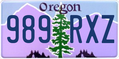OR license plate 989RXZ