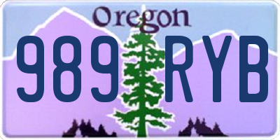 OR license plate 989RYB