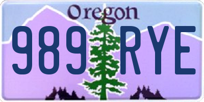 OR license plate 989RYE