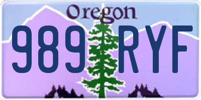 OR license plate 989RYF