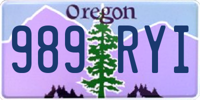 OR license plate 989RYI