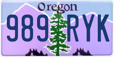 OR license plate 989RYK