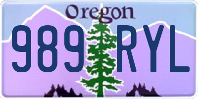OR license plate 989RYL