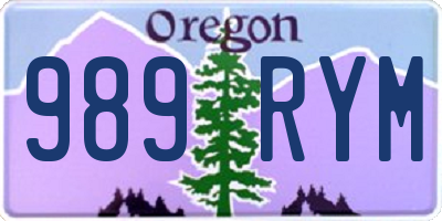 OR license plate 989RYM