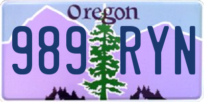 OR license plate 989RYN