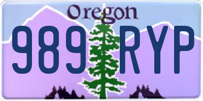 OR license plate 989RYP