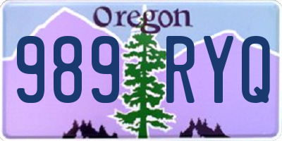 OR license plate 989RYQ