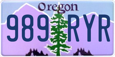 OR license plate 989RYR