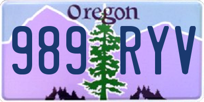 OR license plate 989RYV