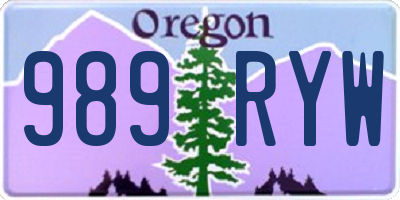 OR license plate 989RYW