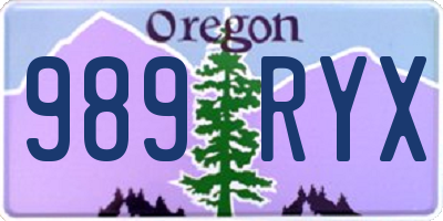 OR license plate 989RYX