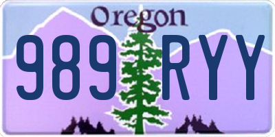 OR license plate 989RYY