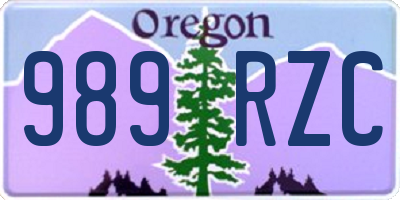 OR license plate 989RZC