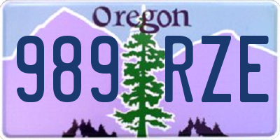 OR license plate 989RZE