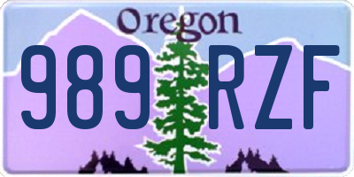 OR license plate 989RZF