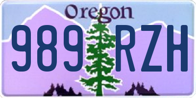 OR license plate 989RZH