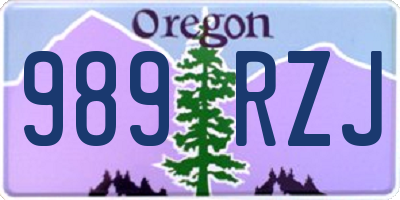 OR license plate 989RZJ