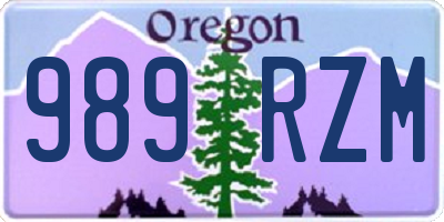 OR license plate 989RZM