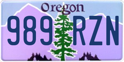 OR license plate 989RZN