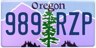 OR license plate 989RZP