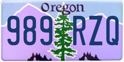 OR license plate 989RZQ