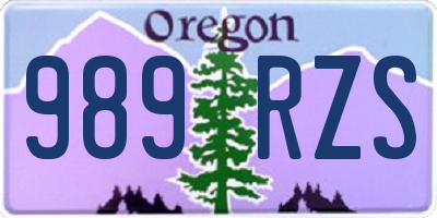 OR license plate 989RZS