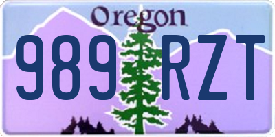 OR license plate 989RZT