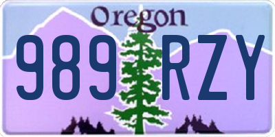 OR license plate 989RZY