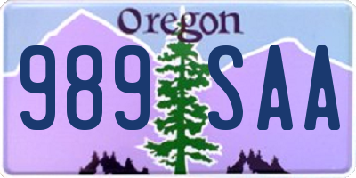 OR license plate 989SAA