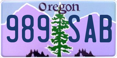 OR license plate 989SAB