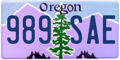 OR license plate 989SAE