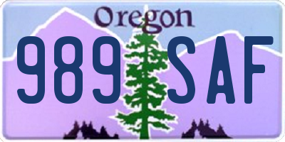 OR license plate 989SAF