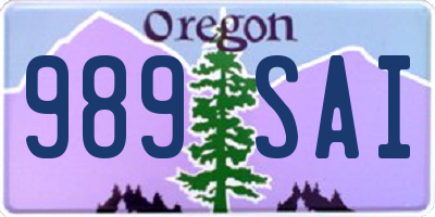OR license plate 989SAI