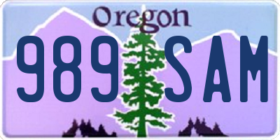 OR license plate 989SAM