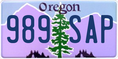 OR license plate 989SAP