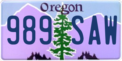 OR license plate 989SAW