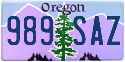 OR license plate 989SAZ