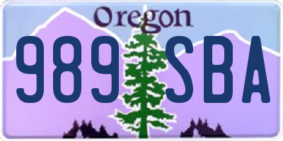 OR license plate 989SBA