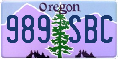 OR license plate 989SBC