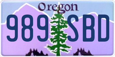 OR license plate 989SBD