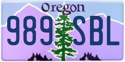 OR license plate 989SBL
