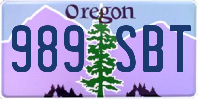 OR license plate 989SBT