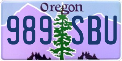 OR license plate 989SBU