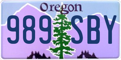 OR license plate 989SBY